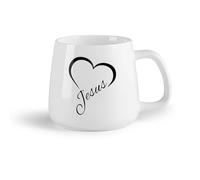 DEBINGY Frutta in ceramica Tazza da tè in ceramica Cuore di Gesù Gesù Dio Versetti della Bibbia Citazioni （14oz/400ml） per bevande calde, latte macchiato, cappuccino