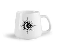 DEBINGY Frutta in ceramica Tazza da tè in ceramica Giorno Notte Bellissimo Paesaggio Astratto Luna Sole Stelle （14oz/400ml） per tè, caffè, infuso caldo