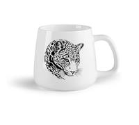 DEBINGY Frutta in ceramica Tazza da tè in ceramica Jaguar Safari Animale africano Giaguaro Re selvaggio Animale africano （14oz/400ml） Ristorante, ufficio