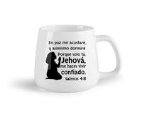 DEBINGY Frutta in ceramica Tazza da tè in ceramica Salmo 4:8 Versetto della Bibbia Preghiera per le ragazze Cristiano Gesù （14oz/400ml） Ristorante, ufficio