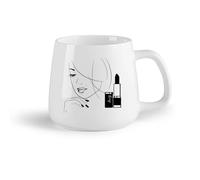 DEBINGY Frutta in ceramica Tazza da tè in ceramica Salone di bellezza Bella donna Spa Trucco Cosmetici Rossetto Ragazza （14oz/400ml） per casa e ufficio