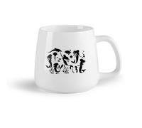 DEBINGY Frutta in ceramica Tazza da tè in ceramica Set da bagno con sirena, stile oceano, animali marini, pesci e sirene （14oz/400ml） per ufficio, casa