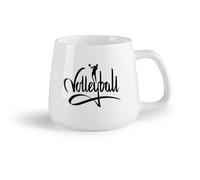 DEBINGY Frutta in ceramica Tazza da tè in ceramica Tatuaggio in gel unico con logo sportivo e pallavolo （14oz/400ml） Regalo unico per ufficio per uomo e donna