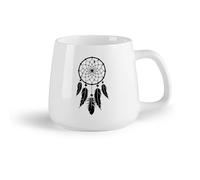 DEBINGY Frutta in ceramica Tazza da tè latte in porcellana Acchiappasogni, acchiappasogni luna e piume （14oz/400ml） Ottimo per casa, ufficio, bar, idee regalo