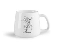 DEBINGY Frutta in ceramica Tazza da tè latte in porcellana Albero donna Albero ragazza Albero della vita （14oz/400ml） per bevande calde, latte macchiato, cappuccino