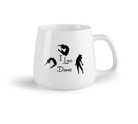 DEBINGY Frutta in ceramica Tazza da tè latte in porcellana Amo ballare Tre ballerini ballano （14oz/400ml） per caffè, zuppa, tè, latte, latte macchiato, cioccolata calda, donna, uomo