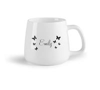 DEBINGY Frutta in ceramica Tazza da tè latte in porcellana Cameretta per bambini a forma di farfalla （14oz/400ml） Tazza da caffè in ceramica per cappuccino, tè, latte,