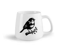 DEBINGY Frutta in ceramica Tazza da tè latte in porcellana di un uccello seduto su un ramo （14oz/400ml） Regalo divertente per amanti del caffè, migliori amici, colleghi e amici