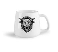 DEBINGY Frutta in ceramica Tazza da tè latte in porcellana di una testa di ariete con zanne （14oz/400ml） Regalo divertente per amanti del caffè, migliori amici, colleghi e amici