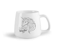DEBINGY Frutta in ceramica Tazza da tè latte in porcellana La magia degli unicorni è ovunque （14oz/400ml） Regalo divertente per amanti del caffè, migliori amici, colleghi e amici