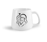 DEBINGY Frutta in ceramica Tazza da tè latte in porcellana L'amore della madre per il suo bambino （14oz/400ml） Ufficio, casa, bar, lavabile in lavastoviglie e adatto al microonde