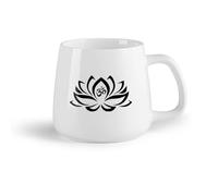 DEBINGY Frutta in ceramica Tazza da tè latte in porcellana Lotus Mehndi Mandala Yoga Studio Bohemian Bohemian （14oz/400ml） Porcellana fine (ceramica)