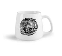 DEBINGY Frutta in ceramica Tazza da tè latte in porcellana un disegno di un uomo che legge la Bibbia （14oz/400ml） Cappuccino, latte macchiato, tè, espresso