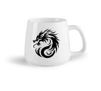 DEBINGY Frutta in ceramica Tazza da tè latte in porcellana una clip art della sagoma di un drago （14oz/400ml） per caffè, zuppa, tè, latte, latte macchiato, cioccolata calda, donna, uomo