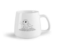 DEBINGY Frutta in ceramica Tazza da tè latte in porcellana una con un drago seduto sopra delle monete （14oz/400ml） Cappuccino, latte macchiato, tè, espresso