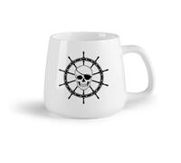 DEBINGY Frutta in ceramica Tazza da tè o caffè originale Animazione per la cameretta dei bambini con nave pirata e scheletro （14oz/400ml） Bar o regalo