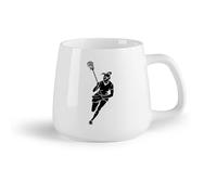 DEBINGY Frutta in ceramica Tazza da tè o caffè originale Giocatrice di lacrosse femminile con bastone, gioco, palla, esercizio （14oz/400ml） per ufficio, casa