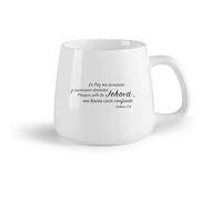DEBINGY Frutta in ceramica Tazza da tè o caffè originale Salmos 4:8 Spanish Paz Me Acostare Y Asimismo Donmine （14oz/400ml） Ideale per casa e ufficio