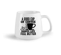 DEBINGY Frutta in ceramica Tazza da tè o caffè originale una buona tazza di caffè rende la vita tipografia des （14oz/400ml） Ottimo regalo per gli innamorati