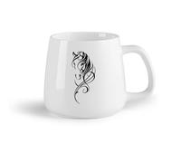 DEBINGY Frutta in ceramica Tazza da tè Safari con animali della giungla e casetta da gioco con testa di cavallo tribale geometrica （14oz/400ml） per casa e ufficio