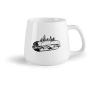 DEBINGY Frutta in ceramica Tazza da tè sagoma di un imponente skyline cittadino perfettamente bilanciata su un delizioso panino （14oz/400ml） per uomo e donna