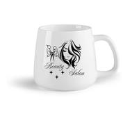 DEBINGY Frutta in ceramica Tazza da tè Salone di bellezza con forbici a farfalla e salone di parrucchiere per modelle （14oz/400ml） per casa o lavoro