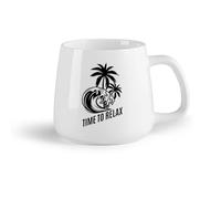 DEBINGY Frutta in ceramica Tazza da tè Spa Donna Rilassante Salone di Bellezza Sala Massaggi Palm Beach Relax Albero Tropicale Mare Onde Oceano （14oz/400ml） per ufficio, casa