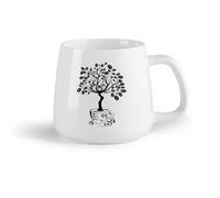 DEBINGY Frutta in ceramica Tazza da tè Tazza di caffè, chicchi di caffè, albero, fiore, bar, cucina, ristorante, ma prima caffè, amore （14oz/400ml） Bar o regalo