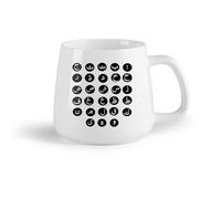 DEBINGY Frutta in ceramica Tazza in ceramica Alfabeto arabo islamico per la sala giochi dei bambini, lettere grafiche arabe, alfabeto per imparare （14oz/400ml） Bar o regalo