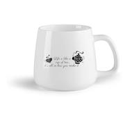 DEBINGY Frutta in ceramica Tazza in ceramica Citazioni sul ristorante e il bar La vita è come una tazza di tè Frasi sulla cucina e il bar （14oz/400ml） Ristorante, ufficio