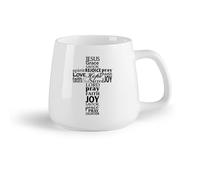 DEBINGY Frutta in ceramica Tazza in ceramica Croce Gesù Cristo Dio Salmo Preghiera Versetto della Bibbia Cristiana Citazione （14oz/400ml） per ufficio, casa