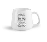 DEBINGY Frutta in ceramica Tazza in ceramica Frasi sul caffè in portoghese brasiliano con pane o formaggio Mi piace molto con lo zucchero （14oz/400ml） per uomo e donna