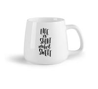 DEBINGY Frutta in ceramica Tazza in ceramica La vita è breve Rendi la vita più dolce Citazioni sulla famiglia Citazioni sull'amore （14oz/400ml） Ristorante, ufficio