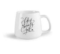 DEBINGY Frutta in ceramica Tazza in ceramica La vita è piena di bellezza. Motto di vita scritto a mano, ispirazione per la stanza della famiglia. （14oz/400ml） per uomo e donna