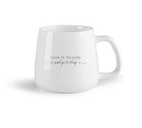 DEBINGY Frutta in ceramica Tazza in ceramica Lascia fare a Dio e vai a dormire Citazioni Proverbi sulla famiglia e la cameretta dei bambini （14oz/400ml） per espresso