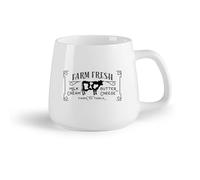 DEBINGY Frutta in ceramica Tazza in ceramica Latte fresco di fattoria, panna, burro, mucca, dalla fattoria alla tavola, cucina della fattoria （14oz/400ml） Ristorante, ufficio