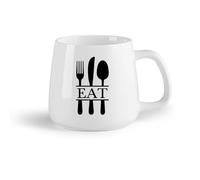 DEBINGY Frutta in ceramica Tazza in ceramica Mangiare Forchetta Coltello Cucchiaio Utensili da cucina Utensili da ristorante Cucina da bistrot （14oz/400ml） per espresso