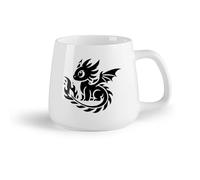 DEBINGY Frutta in ceramica Tazza in ceramica originale adorabile sagoma di drago cucciolo con coda a punta di fiamma （14oz/400ml） per tè, cioccolata calda