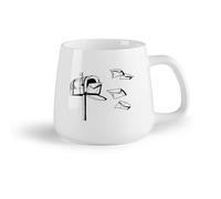 DEBINGY Frutta in ceramica Tazza in ceramica originale Busta per lettere postali, modello di cartone animato di postino （14oz/400ml） Ristorante, ufficio