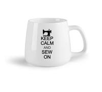 DEBINGY Frutta in ceramica Tazza in ceramica originale Cucito e patchwork Keep Calm And Keep Sewing Negozio di cucito （14oz/400ml） Ottimo regalo per gli innamorati