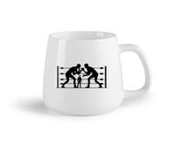 DEBINGY Frutta in ceramica Tazza in ceramica originale immagine di un incontro di boxe con un uomo sul ring （14oz/400ml） Perfetto per cucine, ristoranti e bar, ottima idea regalo