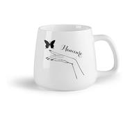 DEBINGY Frutta in ceramica Tazza in ceramica originale Manicure e pedicure con farfalla per ragazze in salone di bellezza （14oz/400ml） per casa e ufficio