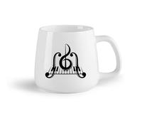 DEBINGY Frutta in ceramica Tazza in ceramica originale Tasti del pianoforte Musica Chiave di violino Strumento musicale （14oz/400ml） per ufficio, casa