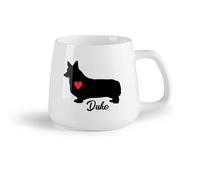 DEBINGY Frutta in ceramica Tazza in ceramica originale Welsh Corgi con il cane del tuo cane e il cuore rosso （14oz/400ml） per tè, caffè, infuso caldo