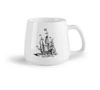 DEBINGY Frutta in ceramica Tazza in ceramica originale Yacht oceanico, barca a vela, onde del mare, splendido scenario （14oz/400ml） Ristorante, ufficio