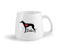 DEBINGY Frutta in ceramica Tazza in ceramica per caffè, tè e cacao Cane levriero con cuore rosso per il tuo cane （14oz/400ml） per tè, cioccolata calda