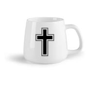 DEBINGY Frutta in ceramica Tazza in ceramica per caffè, tè e cacao Croce cristiana Religione cristiana Cultura Chiesa （14oz/400ml） e bevande calde, espresso