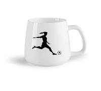 DEBINGY Frutta in ceramica Tazza in ceramica per caffè, tè e cacao Ragazza che si allena nel campo di calcio （14oz/400ml） Un bel regalo di Natale