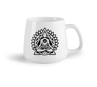 DEBINGY Frutta in ceramica Tazza in ceramica per caffè, tè e cacao simbolo dello yoga kundalini （14oz/400ml） Caffè, tè, latte macchiato, latte, cacao, succhi di frutta e altre bevande calde