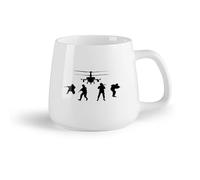 DEBINGY Frutta in ceramica Tazza in ceramica per caffè, tè e cacao Soldato militare elicottero monocromatico guerra （14oz/400ml） per latte, tè, cola, acqua